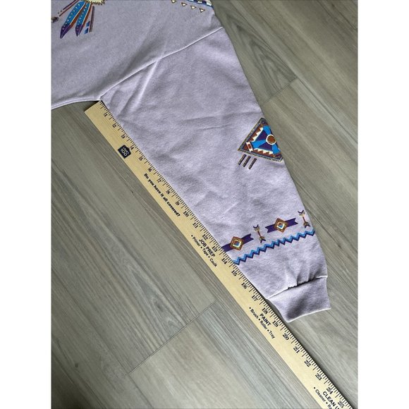 Vintage‎ Lifestyles 90s Aztec Mexican Purple Sweatshirt Adult One Size Made USA - Picture 8 of 15
